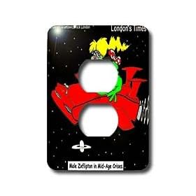Londons Times Funny Aliens Cartoons - Alien Midlife Crisis - Light Switch Covers - 2 plug outlet cover
