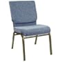 Plush Stacking Church Chair with Goldvein Frame [FD-CH-02C28-BLU-GG]