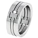 Maltese Cross Men's Stainless Steel Puzzle Ring - Size 9