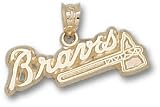 Atlanta Braves Solid 14K Gold ''BRAVES'' Tomahawk 3/8'' Pendant
