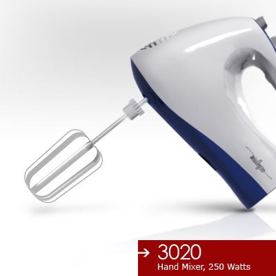 Miallegro 3020 Hand Mixer - Turbo Button, Ergonomic Handle & 250 Watts Miallegro 3020 Hand Mixer - Turbo Button, Ergonomic Handle & 250 Watts