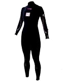 Body Glove Womens 3/2mm Vapor Back Zip Fullsuit Wetsuit, Black, 7/8