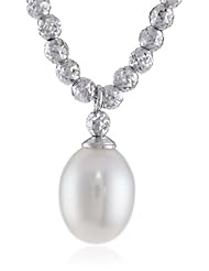Bella Pearl Diamond Cut Bead Pendant Necklace, 19"