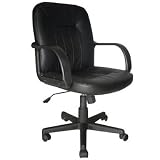 General Mid-Back 305M Executive Leather Office Chair - Black