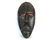 African Tribal Dark Green and Black Mask Hand Carved and Painted, 14"