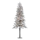 Flocked Alpine 72″ Artificial Christmas Tree with Clear Lights