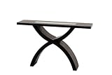 IMAGE OF Diamond Sofa 55-Inch Rectangle Console Table with Crackled Glass Inset and X-Shaped Base