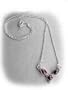 Sterling Silver Simple Victorian Red Garnet Necklace