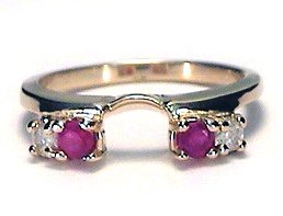 14k yellow gold Ruby & Diamond Ring Wrap Guard