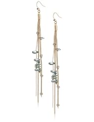 Kenneth Cole New York "Woven" Faceted Bead Multi-Chain Linear Drop Earrings