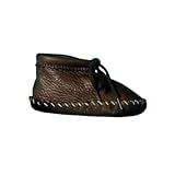 Toddler Deerskin Booties Color: Dark Brown , Size: Small (Infant)