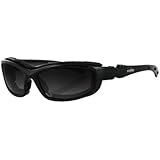 Bobster Road Hog II Prescription Ready Sunglasses,Black Frame/4 Lenses (Dual Grade Reflective/Smoked/Amber and Clear),one size