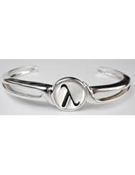 Heavy Weight Sterling Silver Lambda, a Gay Pride Bracelet for the Larger Wrist...Stunning