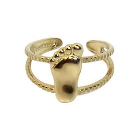 New 10 KT High Polished Gold Toe Ring Womens Toering