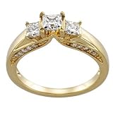 14K Yellow Gold Diamond Engagement Ring - 0.90 Ct.