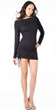 Sexy Casual Sassy Off the Shoulders Ruched Tie Sweater Dress from Hot Fash Dresses - LILI Black