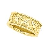 18K Yellow Gold Leaf Design Wedding Band - Sizes 5 - 8. No half sizes.