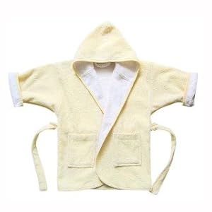 Organic Toddler Hooded Cover-Up - Natural/White - Small 2-3 Years
