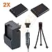 Kapaxen Two High Capacity Samsung BP70A Replacement Battery Packs + Charger Kit + Bonus Mini Tripod for AQ100 ES65 ES67 ES70 ES71 ES73 ES74 ES75 ES80 MV800 PL100 PL101 PL120 PL170 PL20 PL200 PL201 PL80 PL81 PL90 SL50 SL600 SL605 SL630 ST60 ST61 ST70 ST71 ST76 ST80 ST100 ST30 ST65 ST67 ST700 ST90 ST95 ST6500 WP10 TL105 TL110 TL205 Digital Cameras