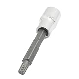 uxcell　ソケットビット ドライバービットソケット　クロムバナジウム鋼M8 1/2 "スクエアドライブ　12ポイントヘッドスプラインビットソケット