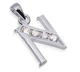 Sterling Silver Charm Cubic Zirconia Initial N Pendant Reviews 31iAibctC%2BL. SL160 Sterling Silver Charm Cubic Zirconia Initial N Pendant Reviews