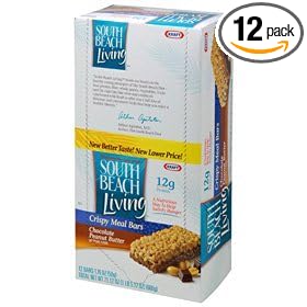 South Beach Living Meal Replacement Bars, Chocolate Peanut Butter, 1.76 -Ounce Bars (Pack of 12)