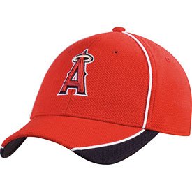 MLB Los Angeles Angels Authentic Batting Practice Cap (Red/Black, Small/Medium)