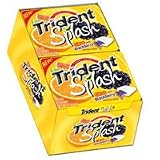 Trident Sugar Free Splash Gum, Citrus with Black Berry - 9 Sticks / Pack, 10 Packs