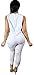 Kearia Women Casual Sleeveless Drawstring Knee Hole Long Pants Jumpsuits Rompers