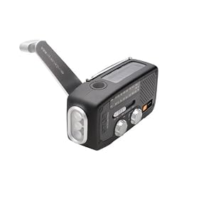 Etón FR160B Microlink Self-Powered AM/FM/NOAA Weather Radio with Flashlight, Solar Power and Cell Phone Charger (Black)