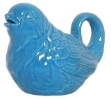 Stoneware Pottery Marine Blue Bird Creamer 3.5"H, 5oz Set / 2