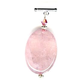 Toggle Pendant - Rose Quartz and Swarovski by SilverChicks