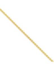 1.65mm, 14 Karat Yellow Gold, Spiga Chain - 16 inch