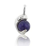 Sterling Silver Sperm WHALE on Amethyst Pendant