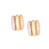 14K Tri Color Pave Diamond Earrings by Morris & David