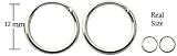 Silver Hoop earrings by GlitZ JewelZ - small size 1 2 12MM - Silver Earrings - Unisex - Mens hoops - Sterling silver