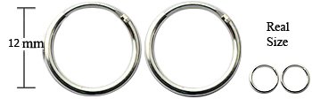 Sterling Silver Small Endless Hoop Earrings, 3/8 in. Diameter