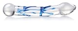 Don Wand Real Tip Curved Glass Pleasure Wand, Blue Ripple