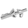 Men's Feet Silver Tie Bar by Necktie Accessories