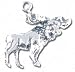 Solid Sterling Silver Moose Charm