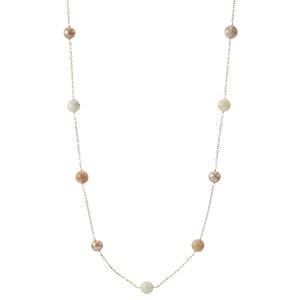 Gold Plated Sterling Silver White and Natural Mother-of-Pearl with Champagne... by
