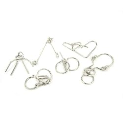 6 Piece Brainteasers Mini Wire Puzzle Set