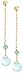 14k Yellow Gold Blue Topaz Briolette Drop Earrings