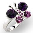 Women's Nature Multicolor Swarovski Crystal Rhodium Ring, Size: 5-10