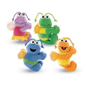 Gund Plush Sesame Street Set of 4 Tweedlebugs Clip Ons by 
