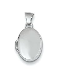 14k WG 13mm Oval Plain Assembled Locket