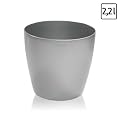 2,2 Liter silber Blumentopf �bertopf h 148 mm gl�nzend � 160 mm Fensterbanktopf