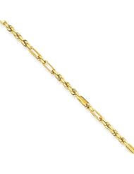 2.25mm, 14 Karat Yellow Gold, Diamond-Cut, Milano Rope Chain - 20 inch