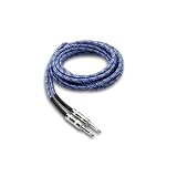 18Ft Cloth Guitar Cable Hosa 24Awg Blue White Black With White Earbud Headphones