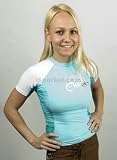 O'Neill womens First Light print short sleeve rashguard: Lycra shirt with 50+ UV protection (XXS-XS)